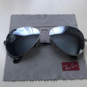 Ray Ban mirrored aviator sunglasses